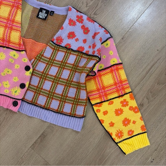 THE RAGGED PRIEST | Sweater Love Knit Cropped Cardigan Retro 90s Y2K Size M - Picture 2 of 5